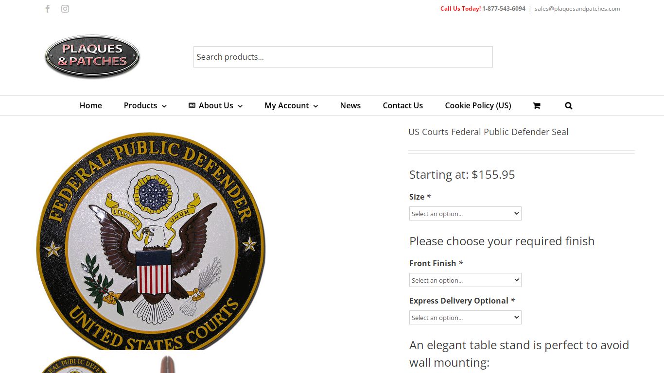 US Courts Federal Public Defender Seal - Plaques and Patches